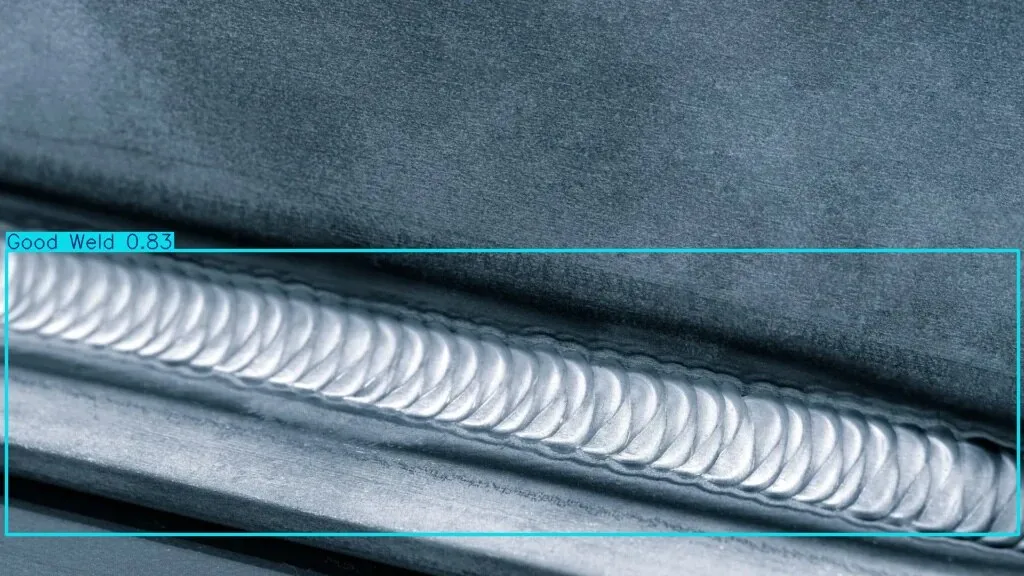 Inspección IA: soldadura conforme detectada por visión artificial